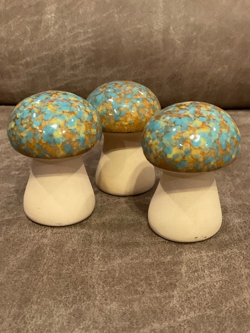 3 Mini Mushrooms with Speckled Tops
